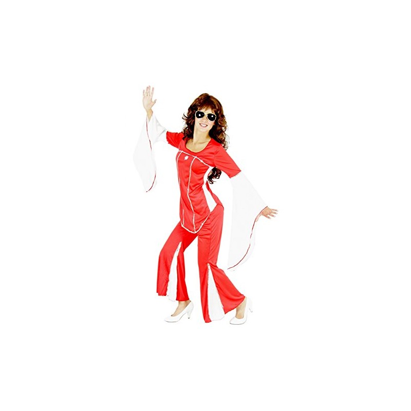 Foxxeo 40113 | 70s Disco Women's Costume Super Trooper, Size:
