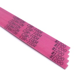 MIRACLE Ceraton Ceramic Fiber Stone Pack of 10 100(L) x 4(W) x 1(T) mm for Grinding Polishing Deburring Lapping Metal Wood Molds Plastic Compatible with Air Tools Ultrasonic Polishers (#1200 Red)