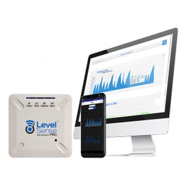 Level Sense PRO- Wi-Fi Enabled Sump Pump Alarm, Internal Self Recharging Battery, Displays Levels Online in Real Time