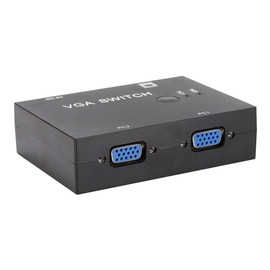 VGA Switcher, 2 in 1 Out 2 PC to 1 Monitor VGA Switch Box Support VGA/XVGA/SVGA/UXGA/Multi sync Display, Splitter VGA Adapter Resolution up to 1920x1440 for Computer PC Laptop Desktop