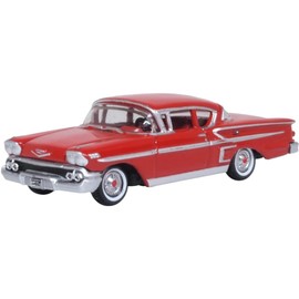 Oxford Diecast 1958 Chevy Impala Sports Coupe Rio Red 1:87 Scale 87CIS58003