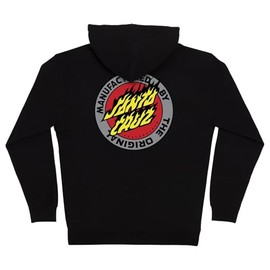 SANTA CRUZ Flamed MFG Dot Zip Hooded Midweight Sweatshirt Black XL Mens