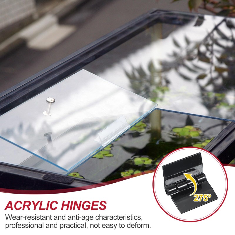 sourcing map Black Plastic Hinges, Acrylic Hinges Small Hinge 35