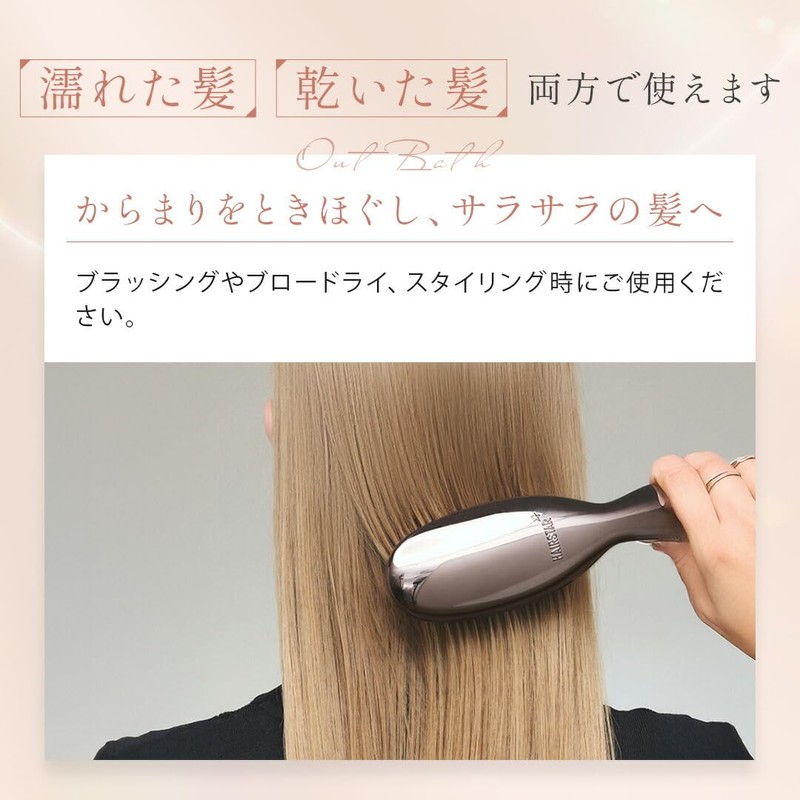 HAIRSTAR Ion Star Brush Hair Brush Negative Ion (Chrome Black)