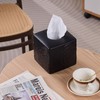 EtooCafe Black Ceramic Rose Tissue Box Cover, Carved Flowers Large