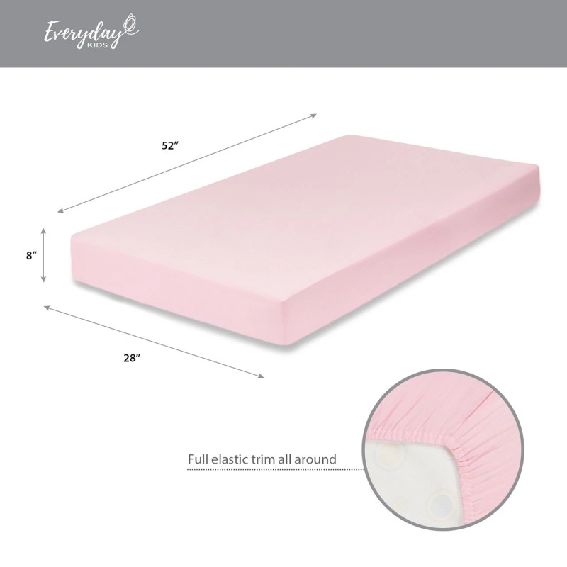 Everyday Kids Fitted Crib Sheet - Pink