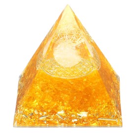 XIANNVXI 2.4 Inch Large Pyramid Gemstones Citrine Stone Crystal Natural Healing Crystals Yellow Pyramids Reiki Esoteric Gifts for Women Men