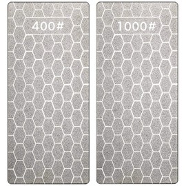 2 Pieces Diamond Sharpening Stone Grit Diamond Plate Honing Stone Honeycomb Surface Sharpener Stone for Sharpening Dull, Blunt or Tired Edges, 5.9 x 2.48 Inches (400 Grit, 1000 Grit)
