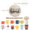 Adorever Coasters for Drinks Absorbent with Holder, 6 Pcs Ceramic