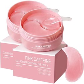 120PCS Pink Caffeine Collagen Eye Patches for Night Care, Fuller-Looking Eye Area, Under-Eye Puffiness, Dark Circles Care for Smooth, Radiant and Youthful-Looking
