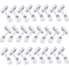 20 PCS Clear Sign Clips, Plastic Merchandise Rotatable Pop Clip, Sign Holder Stand, Swivel Price Clips, Clothing Rack Signs Tag, Clothing Rack Signs, Double Display Clips for Retail, Baskets, Cards