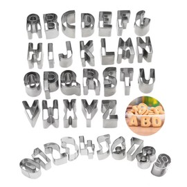 Alphabet Stainless Steel Cookie Cutters, Letter Cutters, Stainless Steel, Pack of 36 Letters and Numbers Cutters, Letter Cutters A-Z, Cookie Cutters, Letters Cookie Mould, Stainless Steel Cookie
