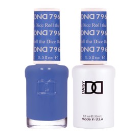 DND Gel Polish Set, Blue Collection, UV/LED Gel Polish and Air Dry Nail Lacquer, Matching Chip-Free Polish Duo, 796 Roll the Dice, 0.5 Fl Oz