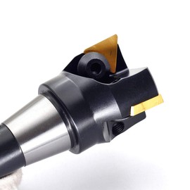 OSCARBIDE 2"Indexable End Mill,R8 Shank,90 Degree,3 Flutes,with 3 Pcs TPCN43PDTR(TPG43) Carbide Inserts,Milling Lathe Lathing