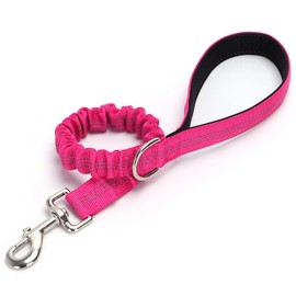 Boswany 2 FT Bungee Dog Leash, Highly Reflective Strong Nylon Traffic Leash, Short Shock Absorbing Lead for Large Medium Dogs Walking Training Controlling