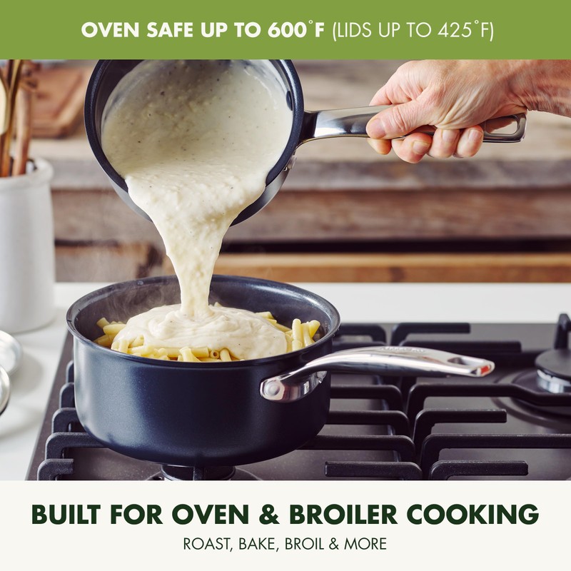 GreenPan Prime Chatham 1QT & 2QT Saucepan Pot Set with