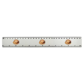 'Cappuccino Coffee' 30cm (12 Inch) White Plastic Ruler (RL00087310)