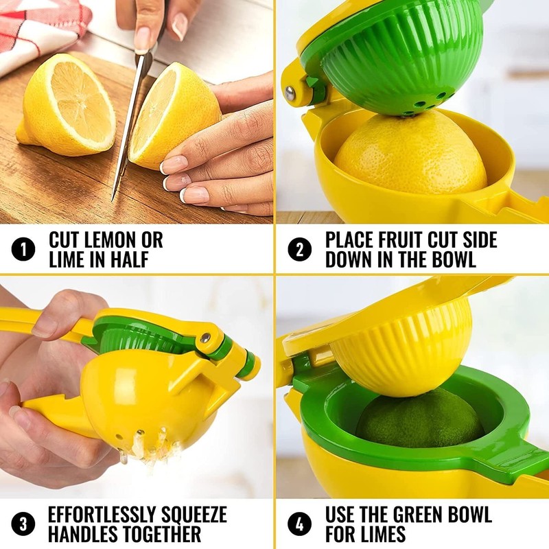 Buy-Simplicity® 2 in 1 Metal Lemon Squeezer | Built-in Strainer