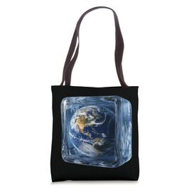Earth Encapsulated In Ice Cube Art Climate Awareness Tote Bag
