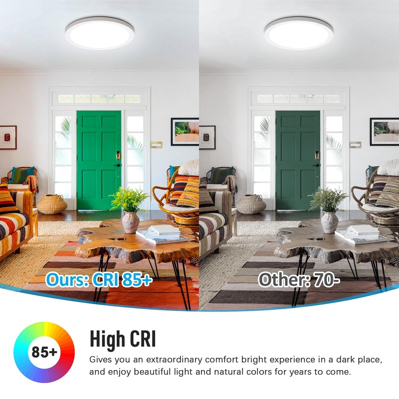 SunRider 4-Pack LED Flush Mount Ceiling Lights, Dimmable 5CCT Selectable