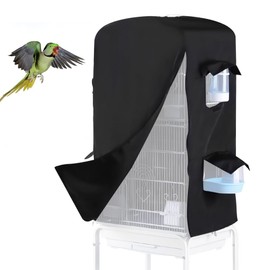 DONGKER Bird Cage Cover,Waterproof Bird Black-Out Warm Cover with Zipper & Small Window Design for Birds Parrot Parakeets Macaw Lovebirds