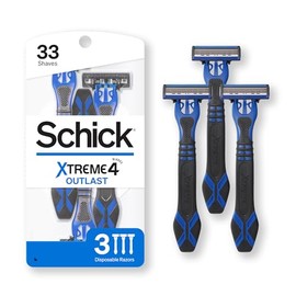 Schick Xtreme 4 with Titanium Coated Blades and Ergonomic Handle, Disposable Razors for Men, Pack of 3