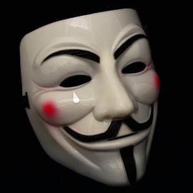 1 X ANONYMOUS V FOR VENDETTA GUY FAWKES FANCY DRESS COSTUME FACE MASK YELLOW CREAM