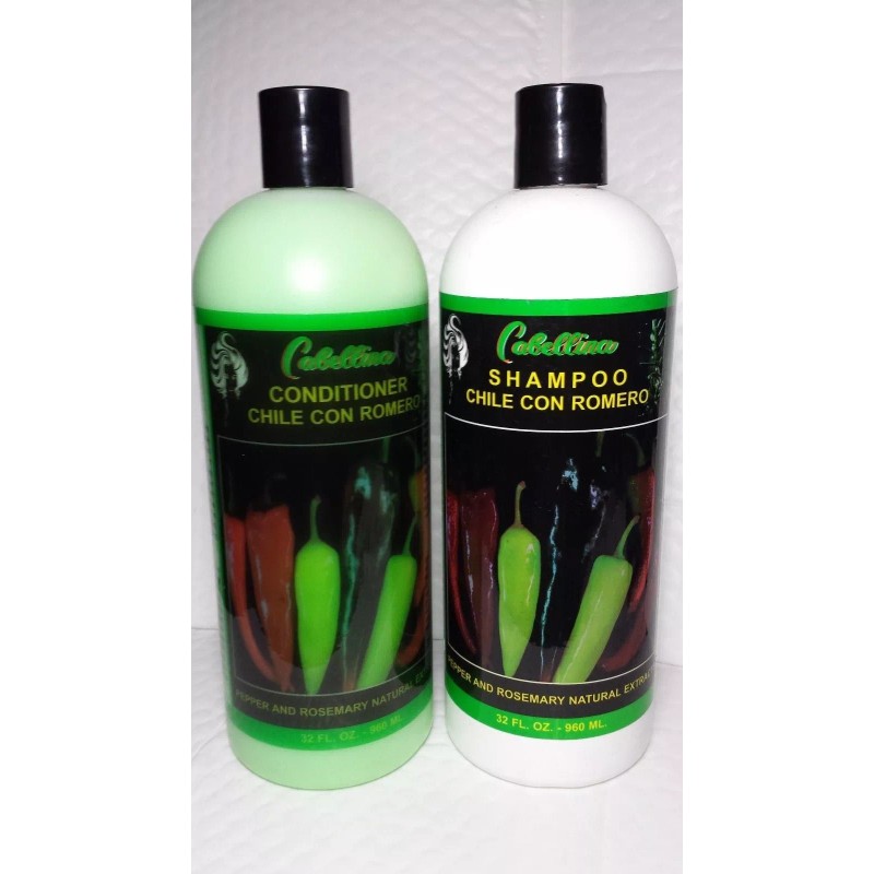 CABELLINA SHAMPOO AND CONDITIONER CHILE ROMERO-PEPPER ROSEMARY 32 FL OZ