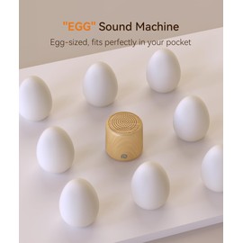 Dreamegg Portable Sound Machine - Travel Sound Machine for Sleep, Features Powerful Battery, Egg-Sized, 16 Soothing Sounds, Timer, Sound Machine for Baby Adults Office Privacy Home Gift, 2 Pack, Wood