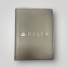Delta Air Lines Passport Holder Gray Vegan Leather Travel W/