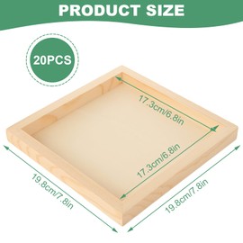 ABuff 20 Pack Wood Panels 8x8 Wood Panel Boards Unfinished Wooden Canvas Boards for Painting, Square Wooden Panels for Painting Crafts, Pouring, Arts Use with Oils, Acrylics