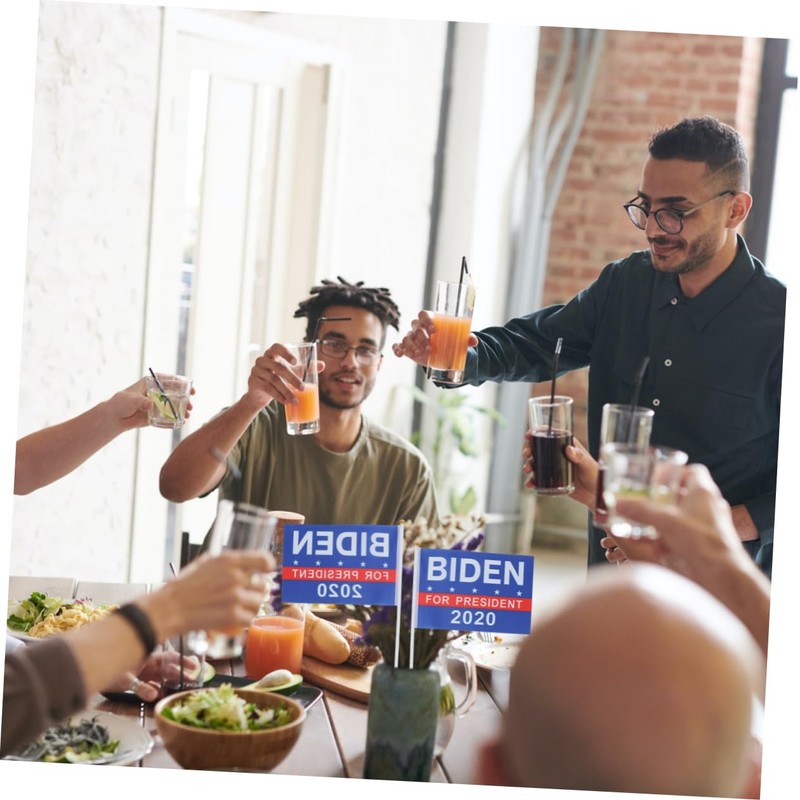 KONTONTY 10pcs President Hand Flags Vibrant Parade Banners with Durable