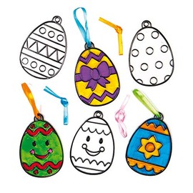 Baker Ross AC666 Easter Egg Acrylic Suncatcher Hanging Window Decoration Kit for Children to Paint - Creative Craft Set for Kids (Pack of 8)