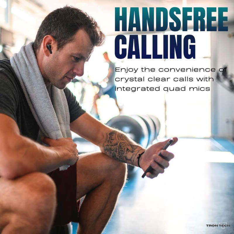 TRON TECH T13 Noise Cancelling Bluetooth 5.3 Wireless Earbuds, Smart