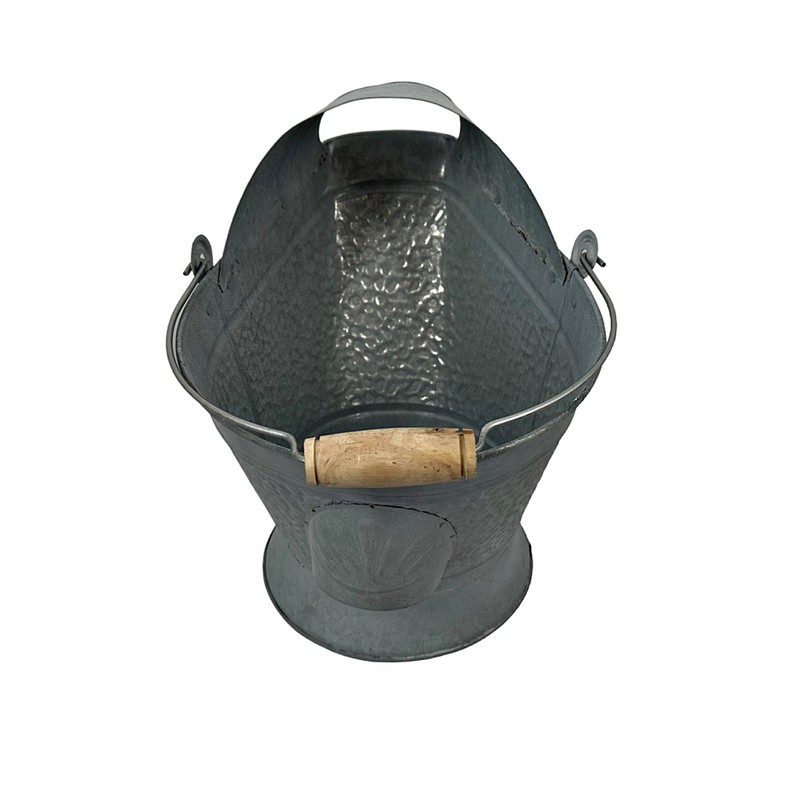 Pellethead Galvanized Coal Hod Scuttle Bucket, Ash & Fuel, Stove