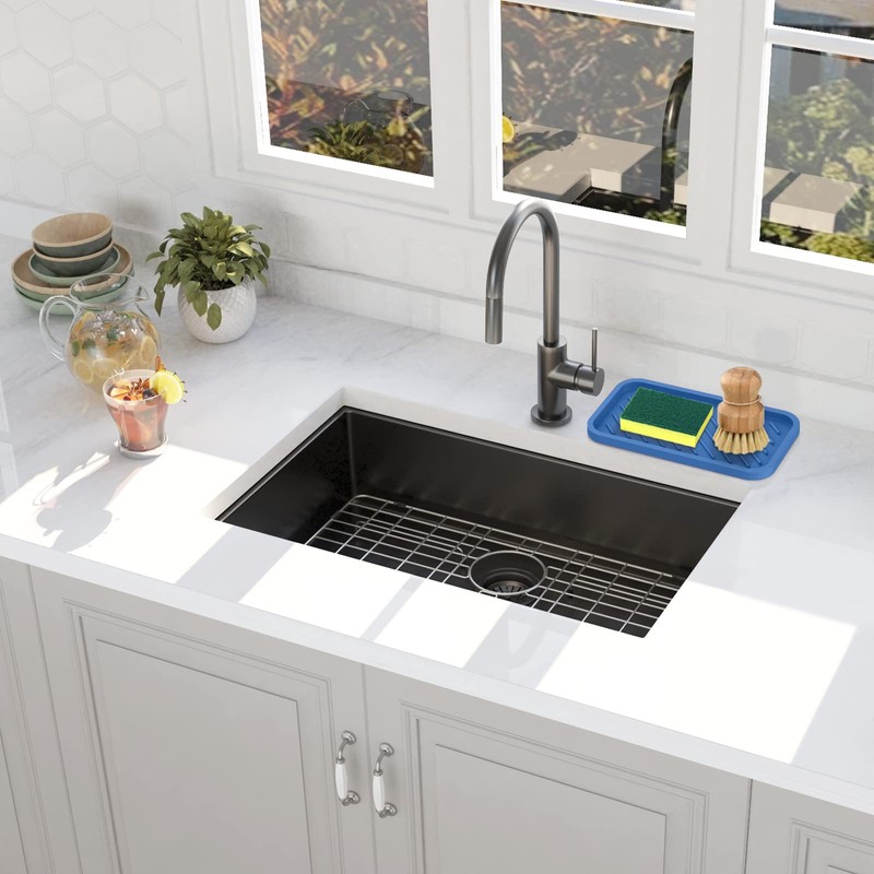 EG-SIPRO Silicone Sponge Holder, Large 10" Kitchen Sink Organizer Tray,