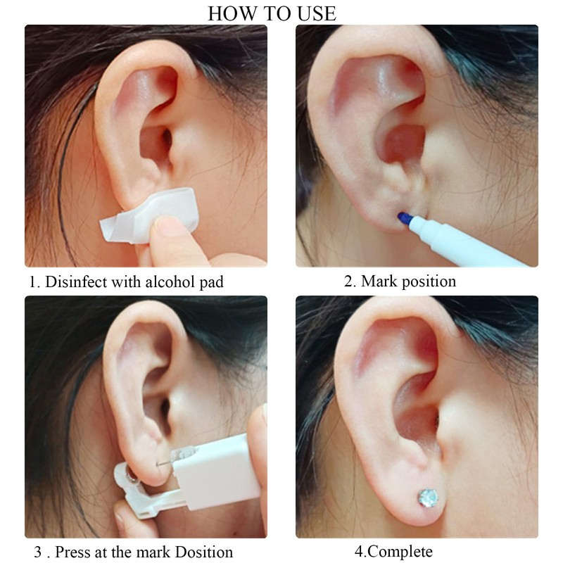 Orglace 32 Pcs Ear Piercing Kit - Disposable Ear Piercing