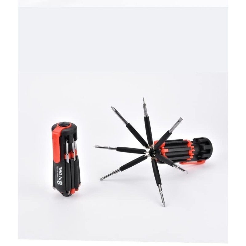 XUNDE Portable Multi-purpose Screwdriver,8 in 1 Multi-function Screwdriver Set with
