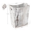 ETELI Wood Wastebasket Small Trash Can Rustic Wooden Garbage Storage