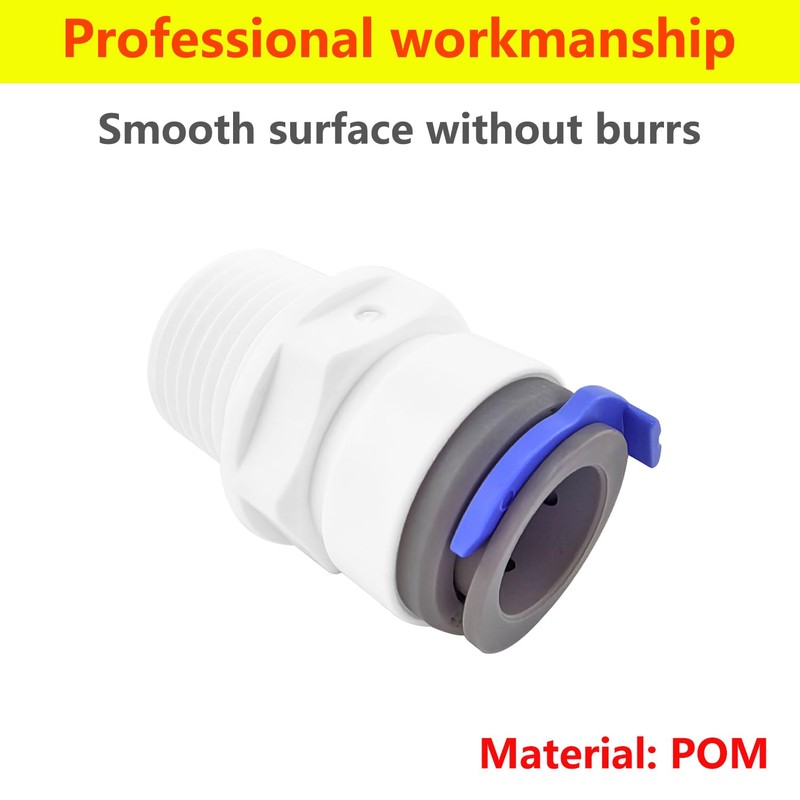 Qrity RO Water Filter Fitting, 1/2 Inch Male Thread to