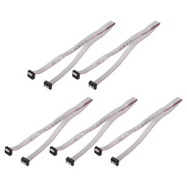 QUARKZMAN 5pcs IDC Ribbon Cable, 2.54mm Pitch 12mm Width 50cm Long 10 Pin FC to FC Ribbon Connector Jumper Cable for PC LED Displays