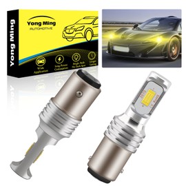 YONGMING 1157 Led Light Bulbs 2057 2357 7528 BAY15D LED Bulbs Yellow 3000K 1000 Lumens 1157 LED Replacement Bulbs for Back Up Parking Brake Light,Turn Signal Blinker Lights Pack of 2