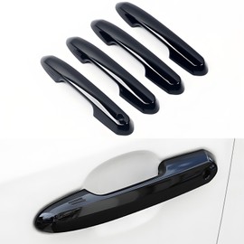 Zacxoxsr Upgraded No Adhesive Snap-on Car Door Handle Cover Protector Compatible for Toyota 2019 2020 2021 2022 2023 2024 2025 Rav4 2020~2026 Highlander 2023 2024 Crown Accessories (1. Glossy Black)