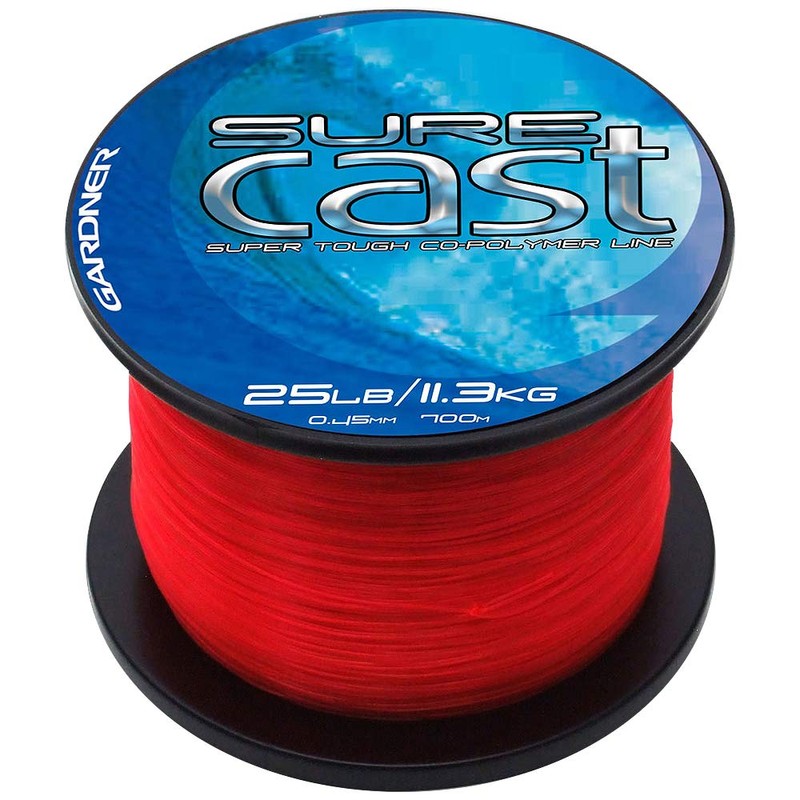 Gardner Tackle Sure Cast 25Lb (11.3Kg) Red