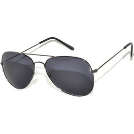 Aviator Classic Sunglasses Smoke Lens Metal Frame Gun Color UV 400
