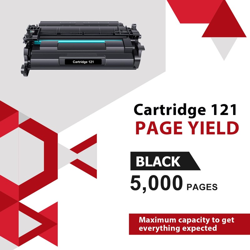 121 Black Toner Cartridge High Yield 4 Pack Compatible Replacement