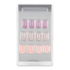 Ardell Uñas Postizas Decoradas Rosa Lila Glitter Brillos Premium