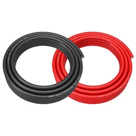 ROCKRIX 4 Gauge 25ft Black and 25ft RED Car Audio Power Ground Soft Touch Wir...