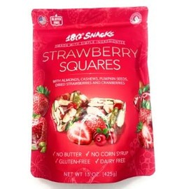 180 Snacks, Strawberry Squares, with Almonds, Cashews, Pumpkin Seeds, Dried Strawberries and Cranberries, 425 g