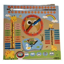 Reloj Montessori Juego Infantil Didctico De Madera Pizarra Madera                                                                                     